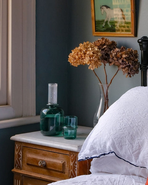 Bedside Carafe and Tumbler Water Glass Teal - Issy Granger 