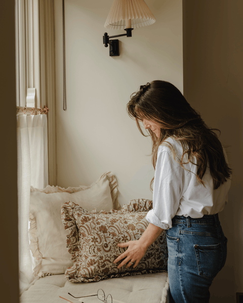 The Betsy Floral Frill Cushion