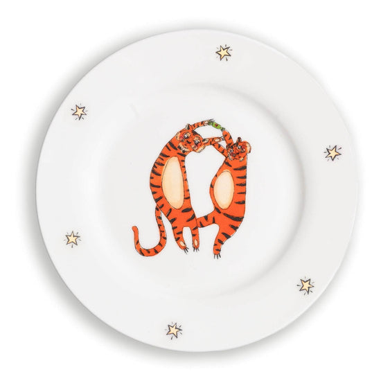 Festive Big Cat Dessert Plate Set - Set of 4