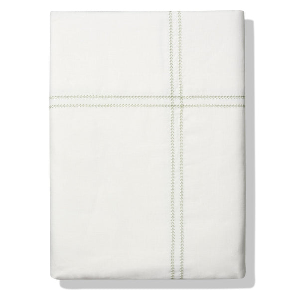 Duvet Cover Hemstitch Botanical Green