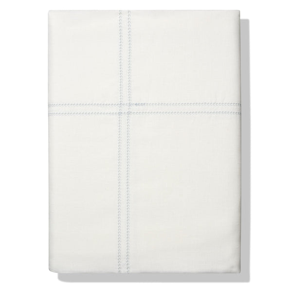 Duvet Cover Hemstitch Chambray Blue