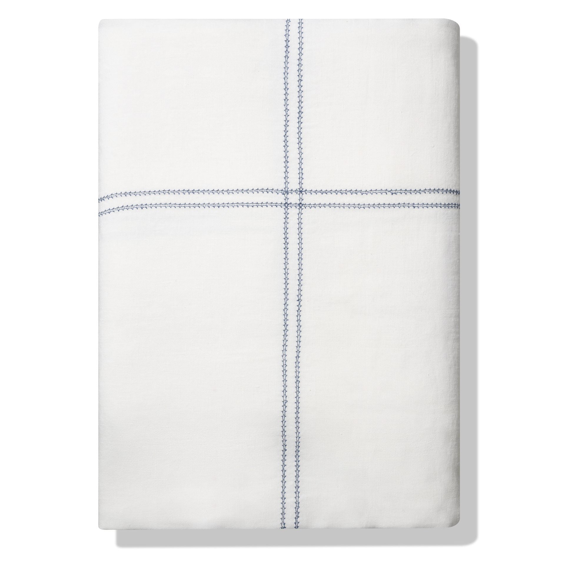 Duvet Cover Hemstitch Prussian Blue
