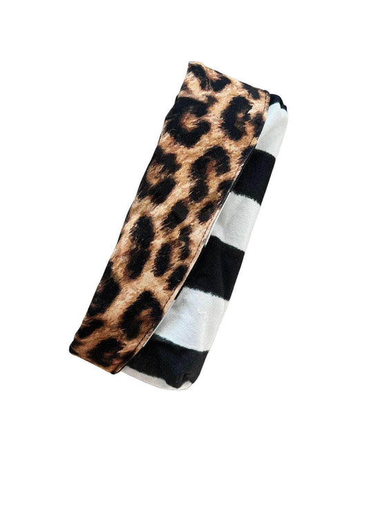 Load image into Gallery viewer, Black Striped and Animal Print Bread Basket - Between Us
