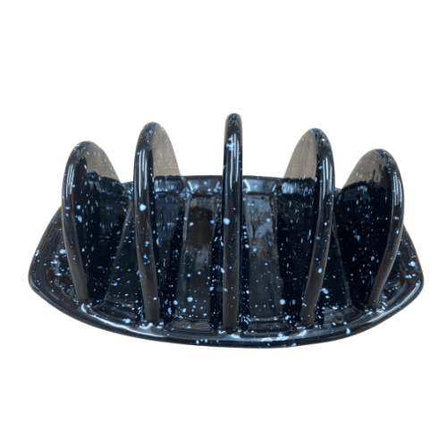 Toast Rack with Speckled Black Glaze