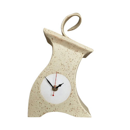 Ceramic Mantel Clock - Oatmeal Speckle