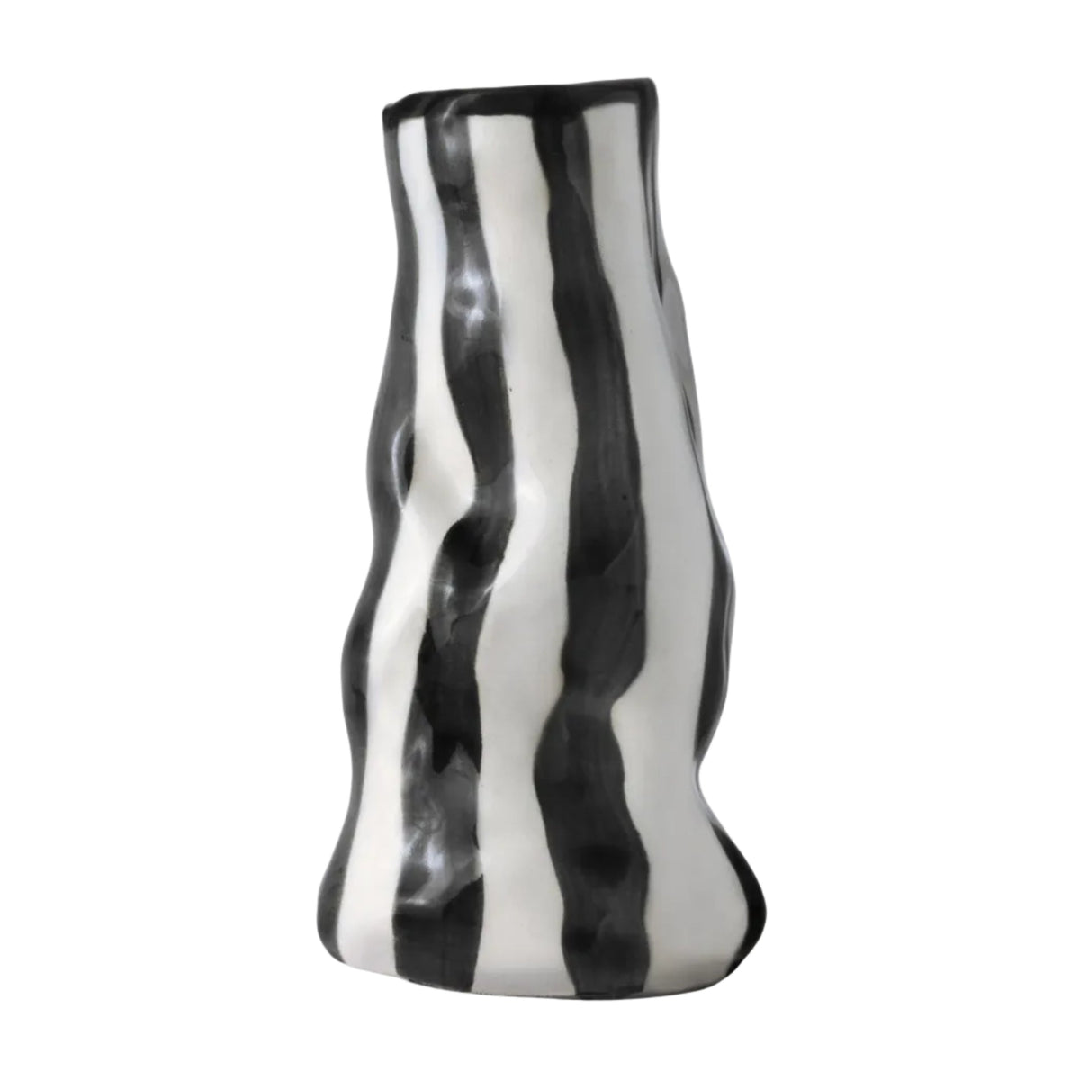 Black Candy Stripe Vase