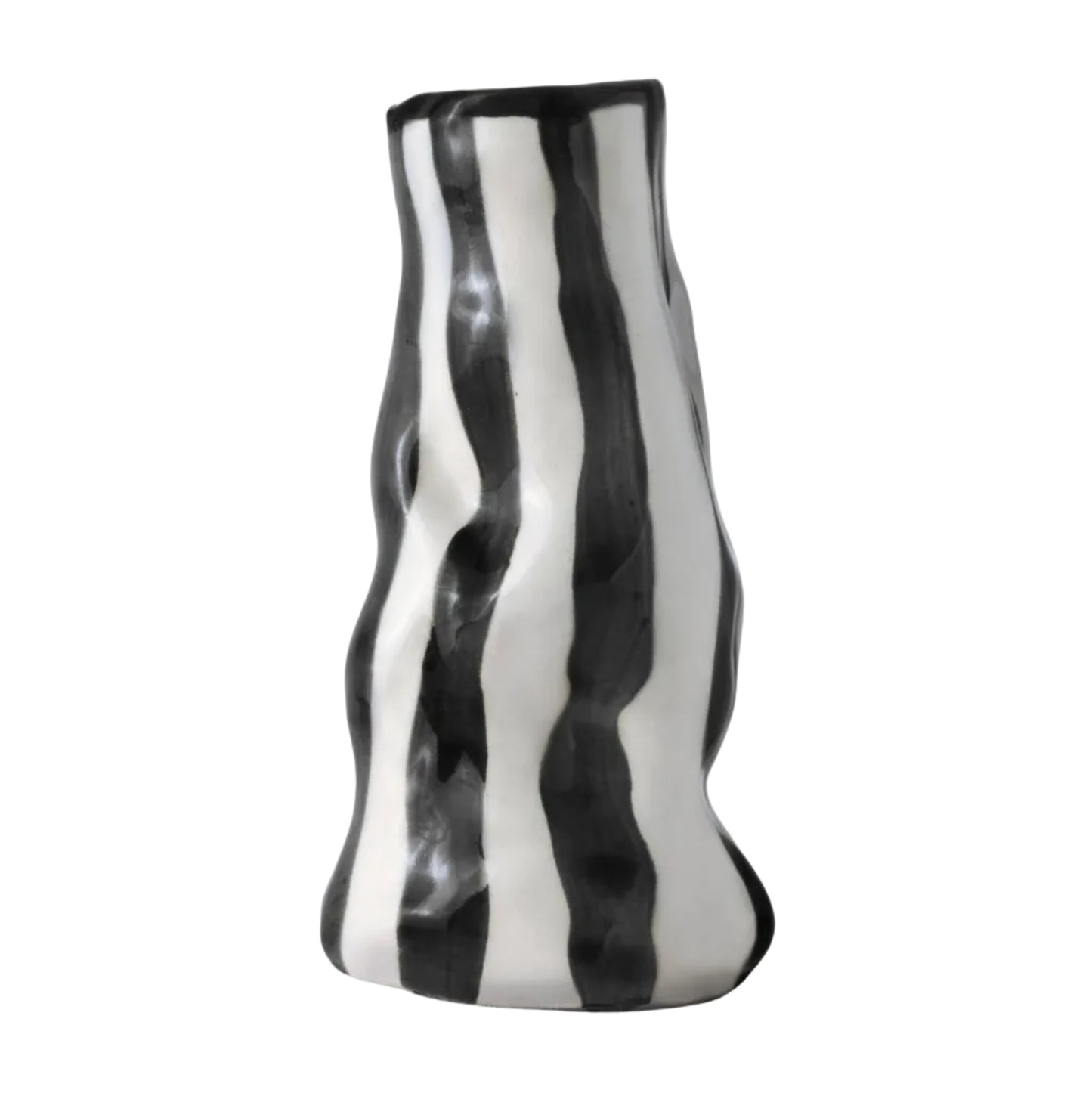 Black Candy Stripe Vase