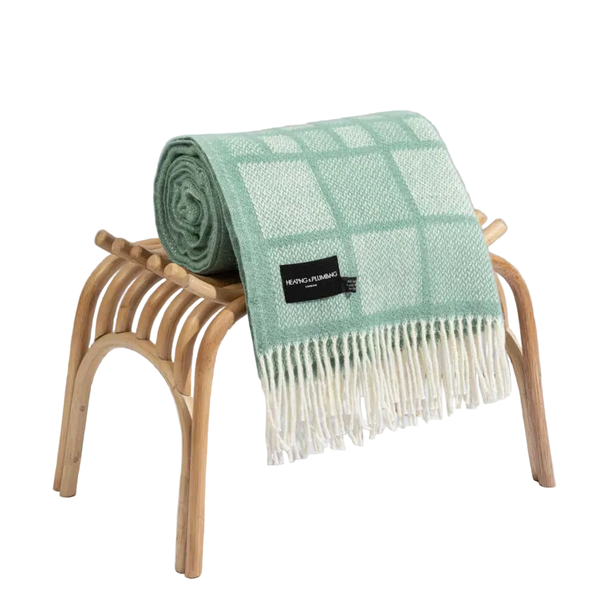 Evening Tales - Pure New Wool Blanket - Mosaic Mint