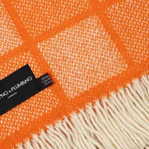 Evening Tales - Pure New Wool Blanket - Mosaic Orange
