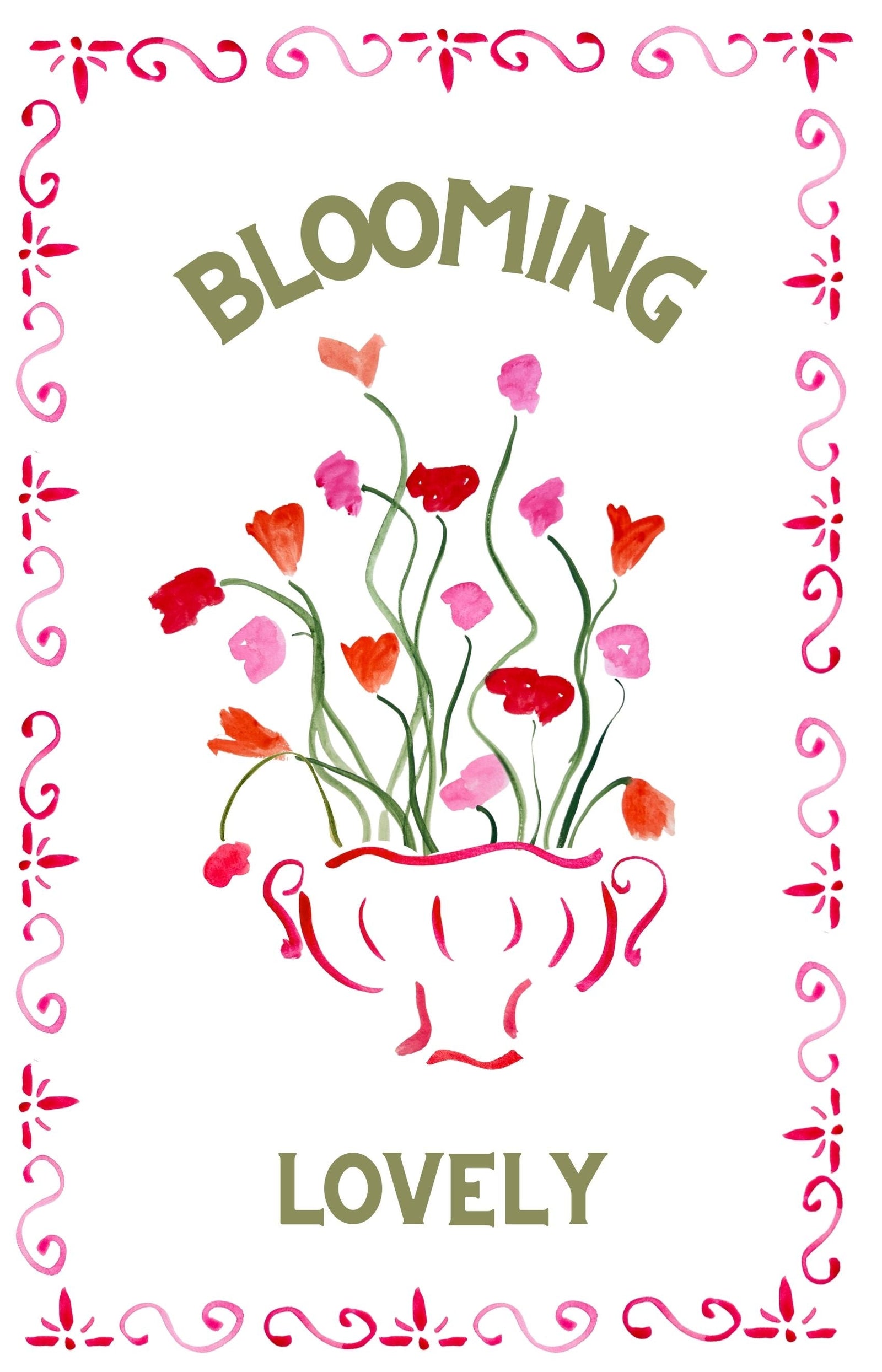 Dinette - Blooming Lovely - Flowers Linen Teatowel