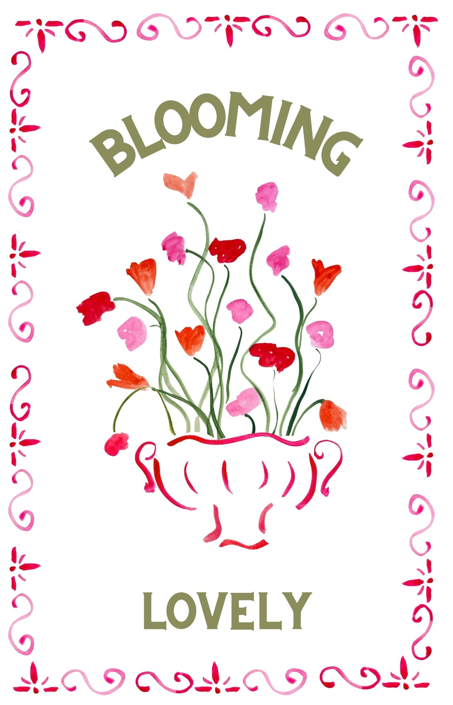 Dinette - Blooming Lovely - Flowers Linen Teatowel