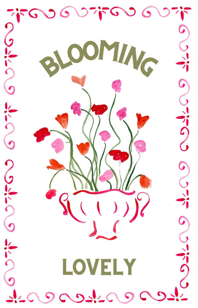 Dinette - Blooming Lovely - Flowers Linen Teatowel