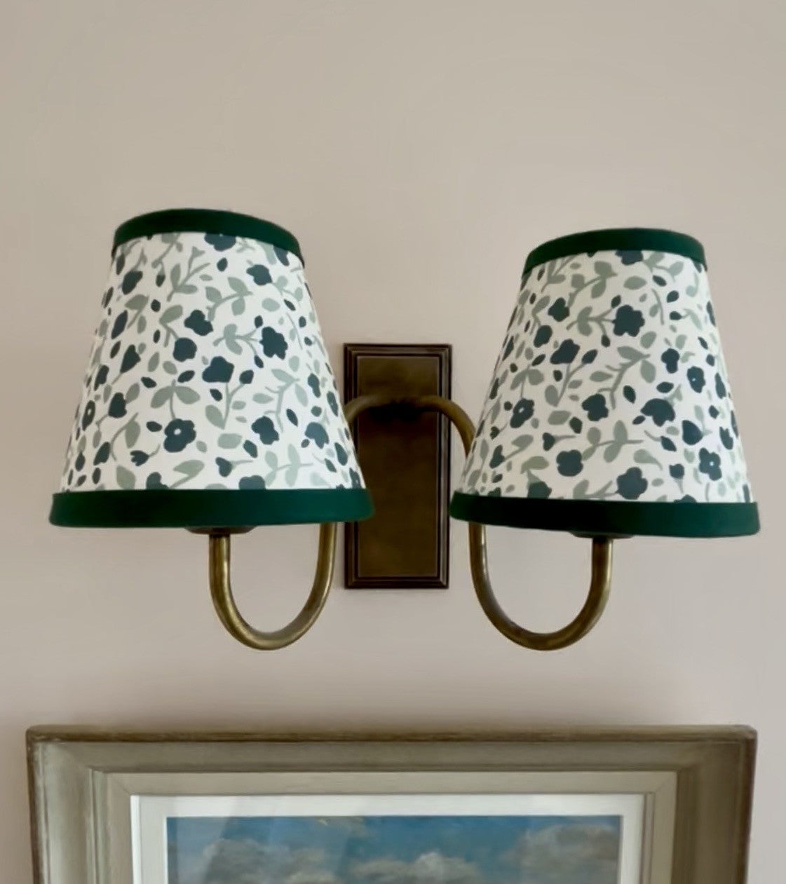 Lampshade - Small Clip-On Blossom Forest Greens