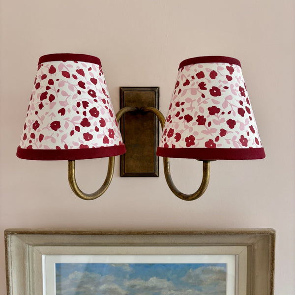Lampshade - Small Clip-On Blossom Two Pinks