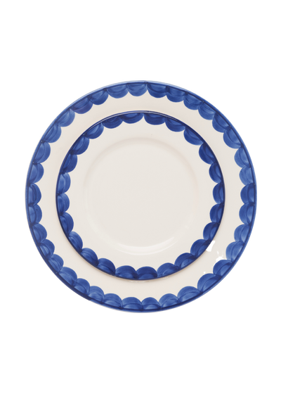 Late Afternoon Blue Scallop Dinner Plate Set