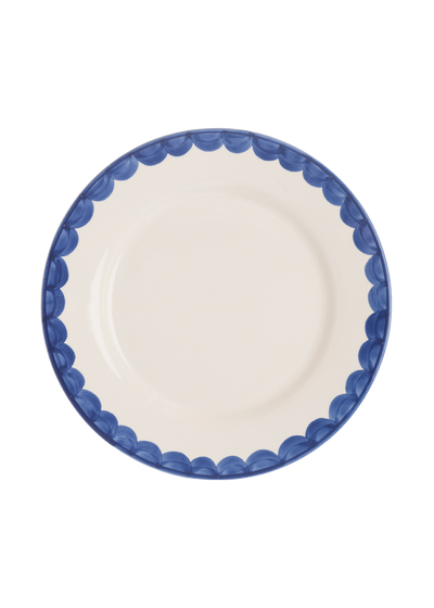 Late Afternoon Blue Scallop Dinner Plate