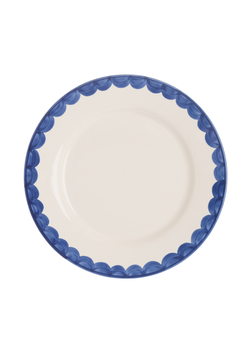 Blue Scallop Dinner Plate