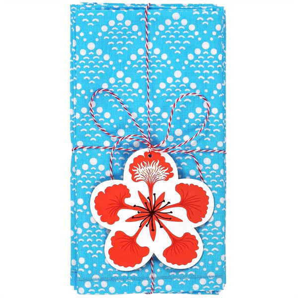 Blue Solid Fish Scale Napkins - Set of 2