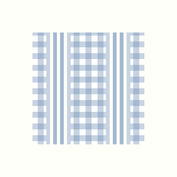 Blue Gingham Cotton Dinner Napkins