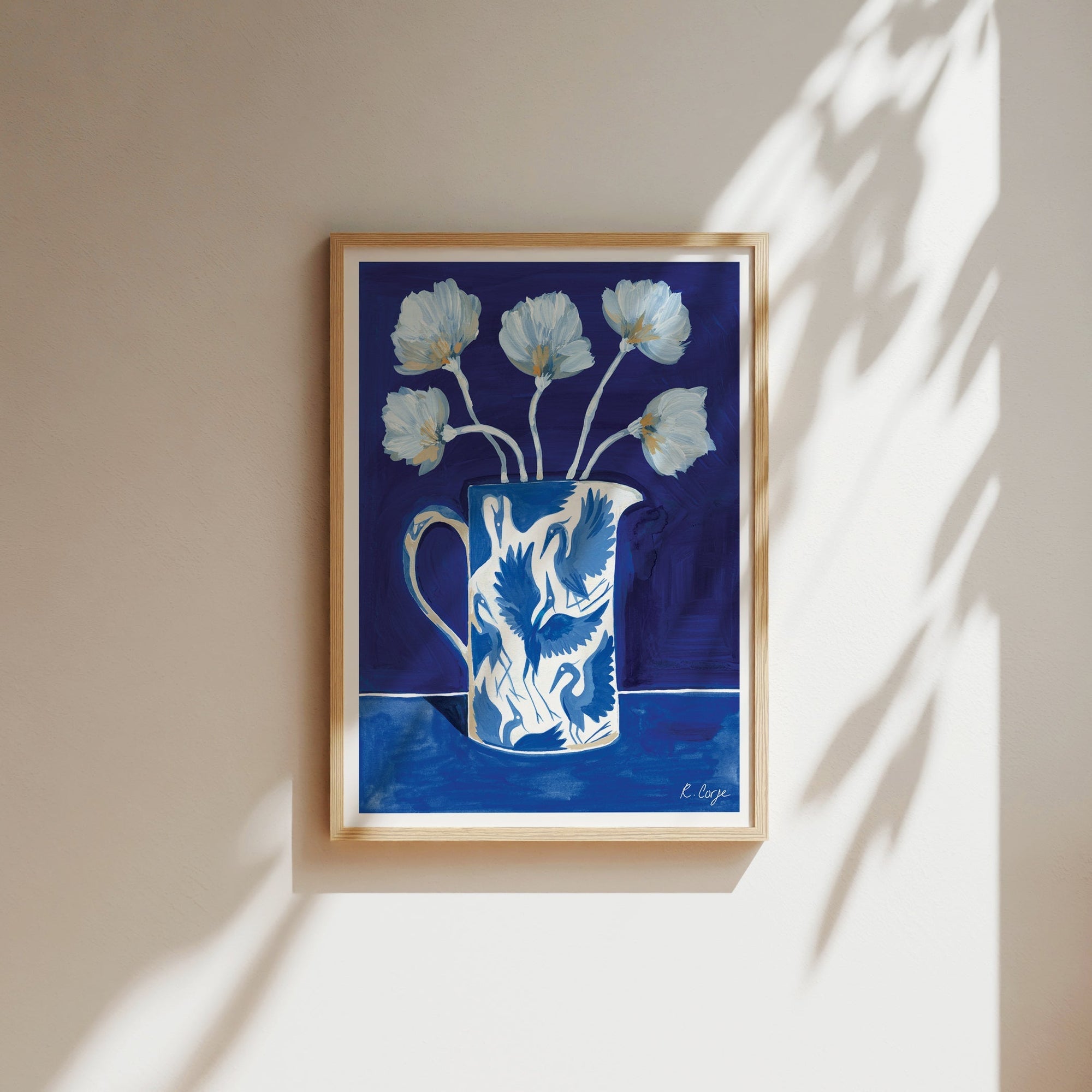 Blue Herons Jug Art Print