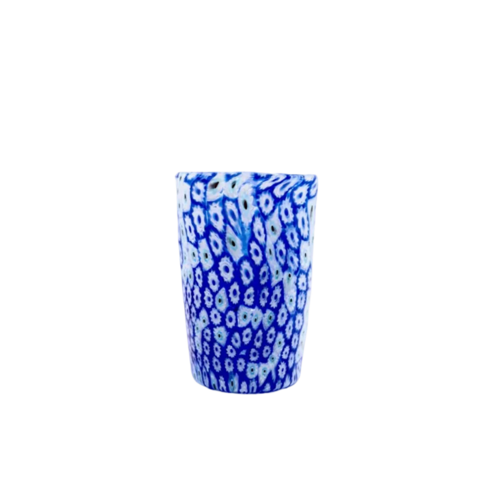 Blue Millefiori Mosaic Murano Glass Tumbler