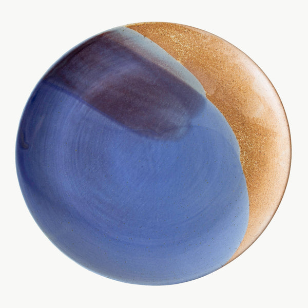 Tavora Dinner Plates Set of 4, Reactive Salt-glaze - Cobalt Blue