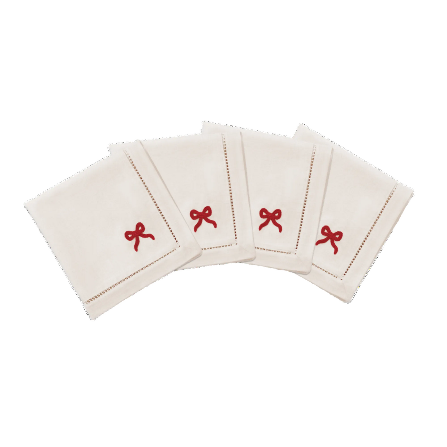 Bow Napkin 4 Pack - Red 45x45 cm