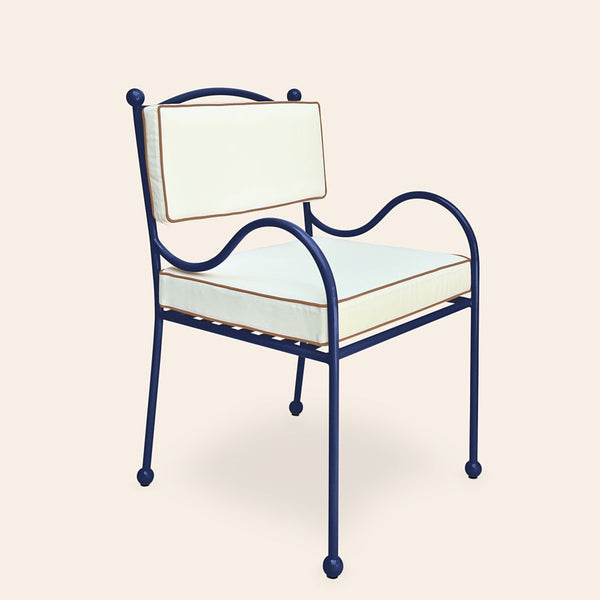 Panarea Armchair in Mare, White & Taupe Upholstery