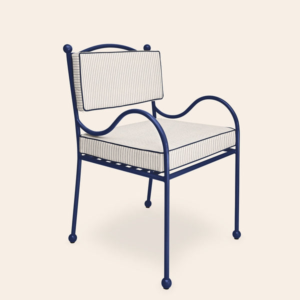 Panarea Armchair in Mare, Blue & White Upholstery