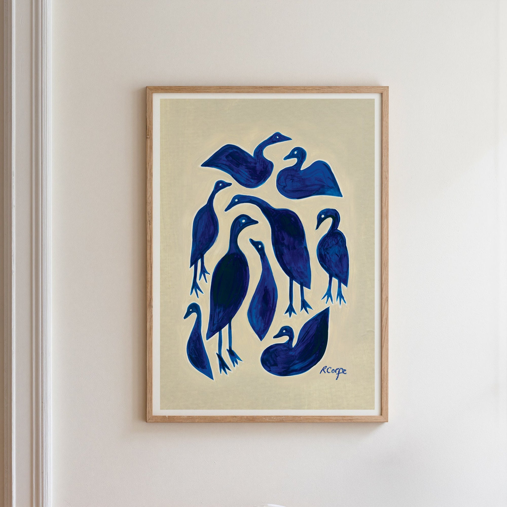 Blue Ducks Art Print