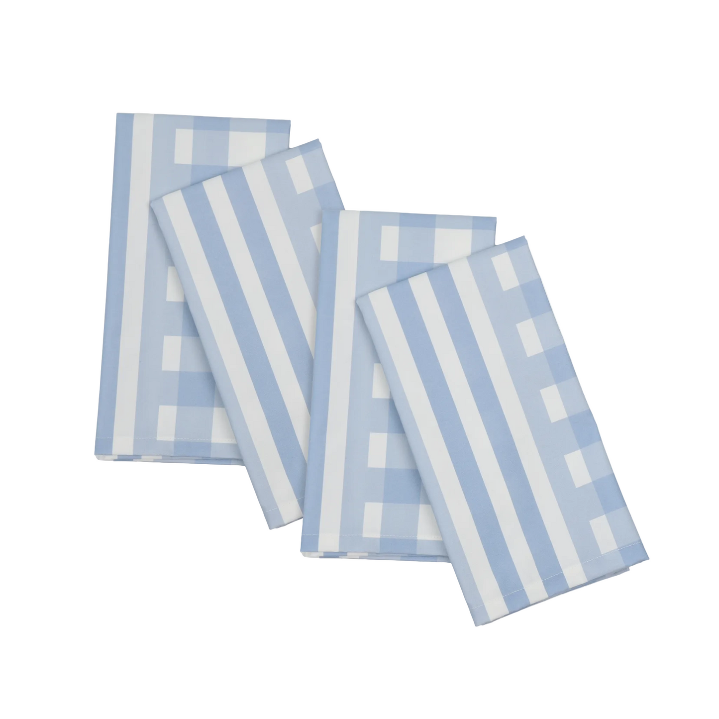 Blue Gingham Cotton Dinner Napkins