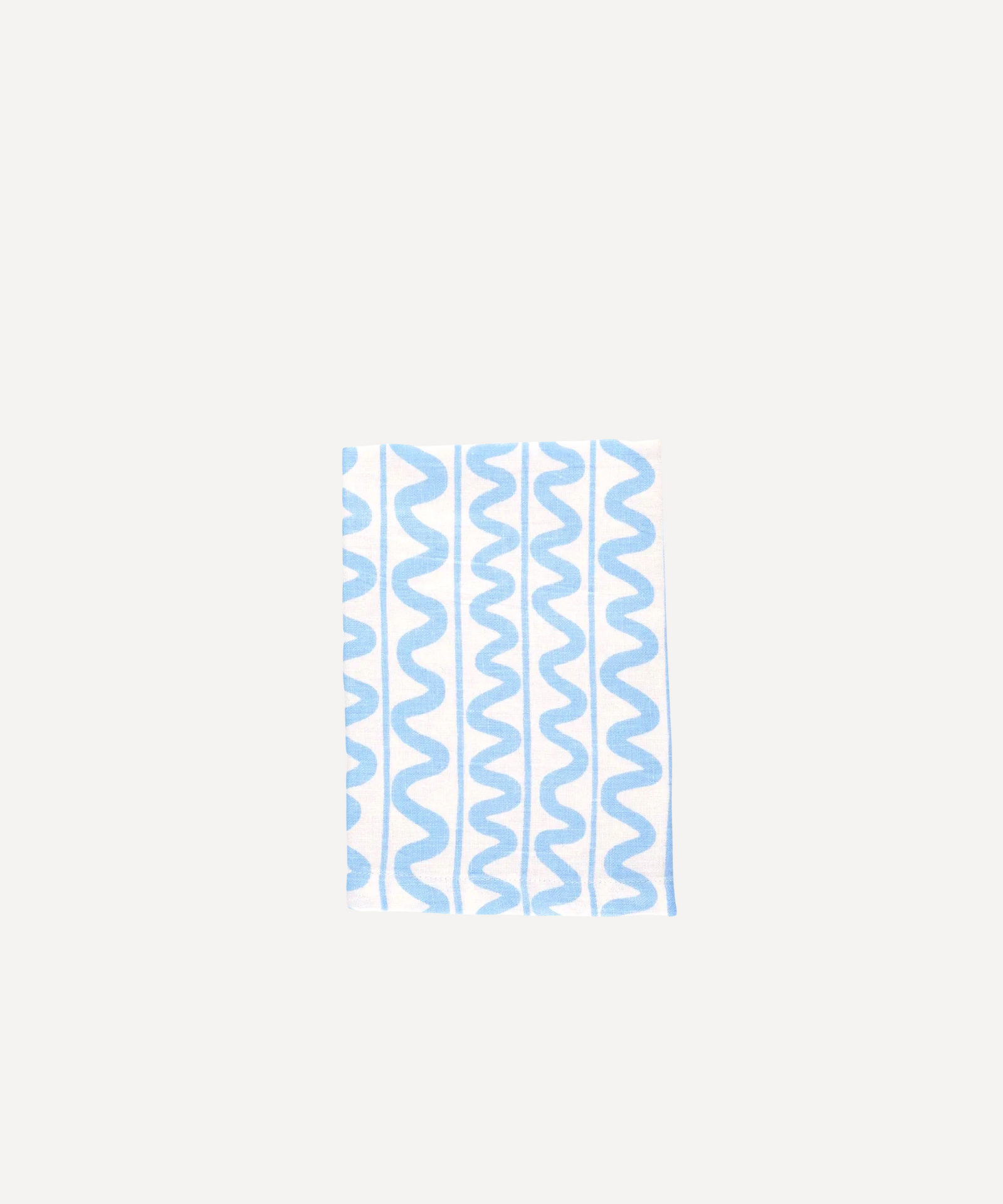 Blue Wiggle Linen Napkin – Handmade Screen Print by Marla Primrose