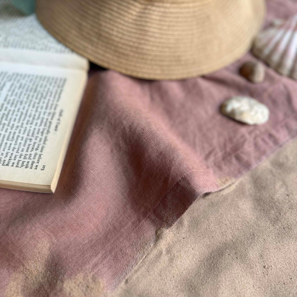 Travel Towel 100% OEKO-TEX® Certified Linen - Faded Blush
