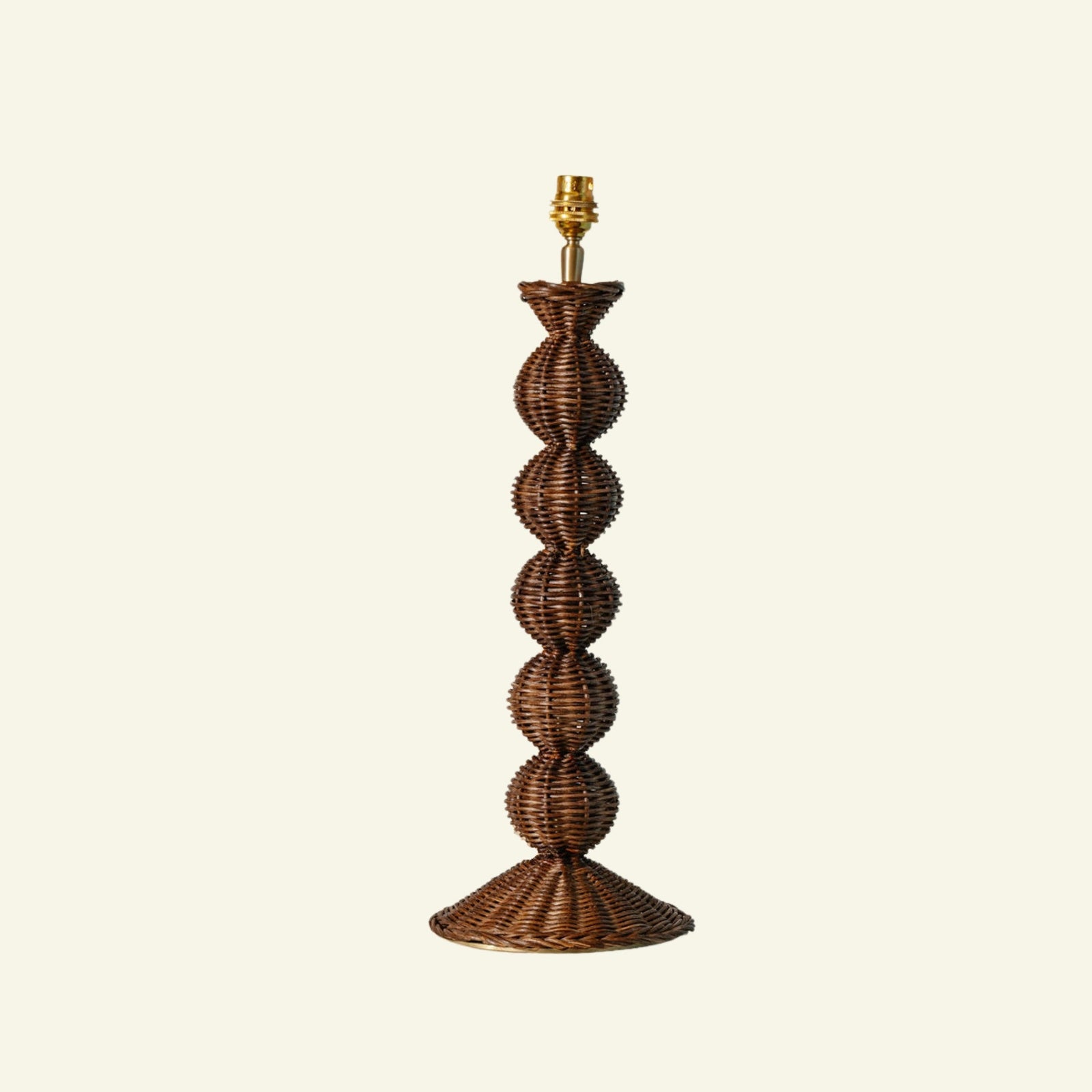 Bobbin Rattan Lamp Base, Teak