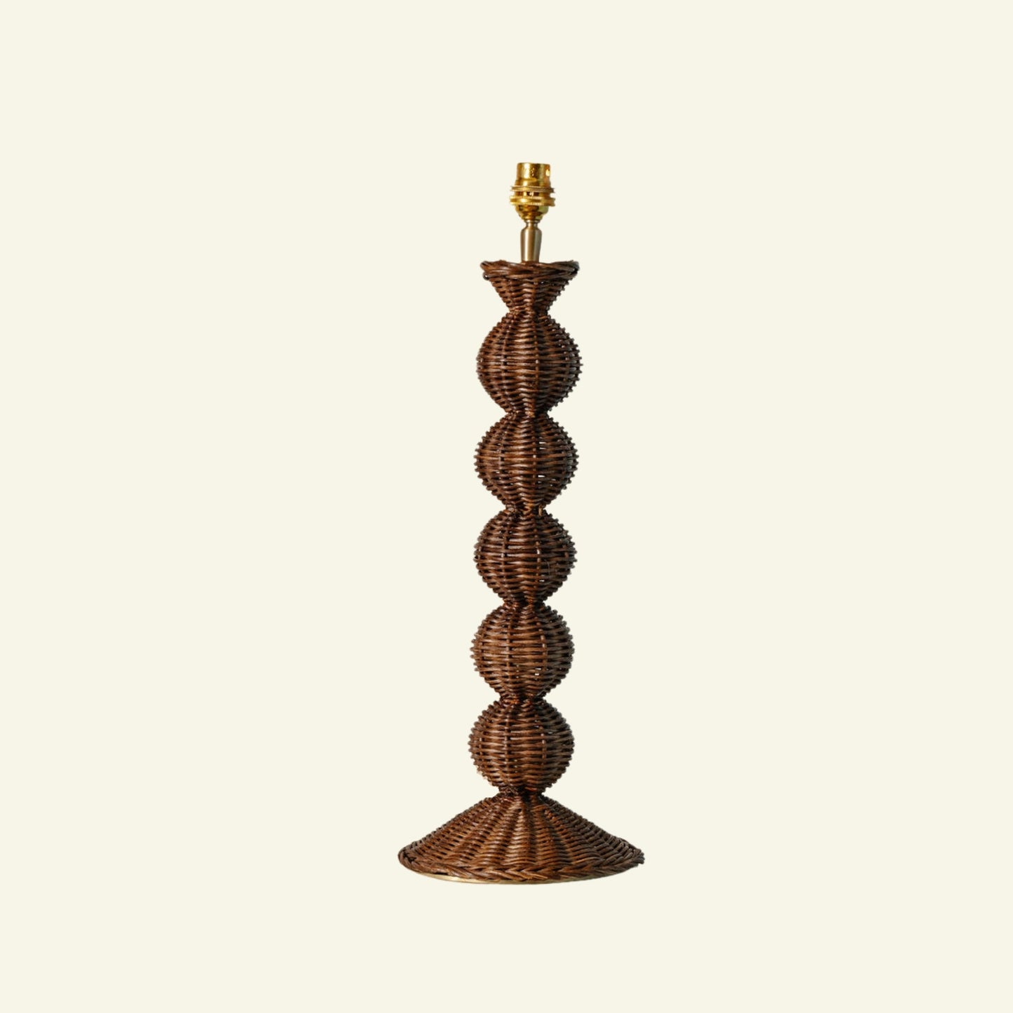 Bobbin Rattan Lamp Base, Teak