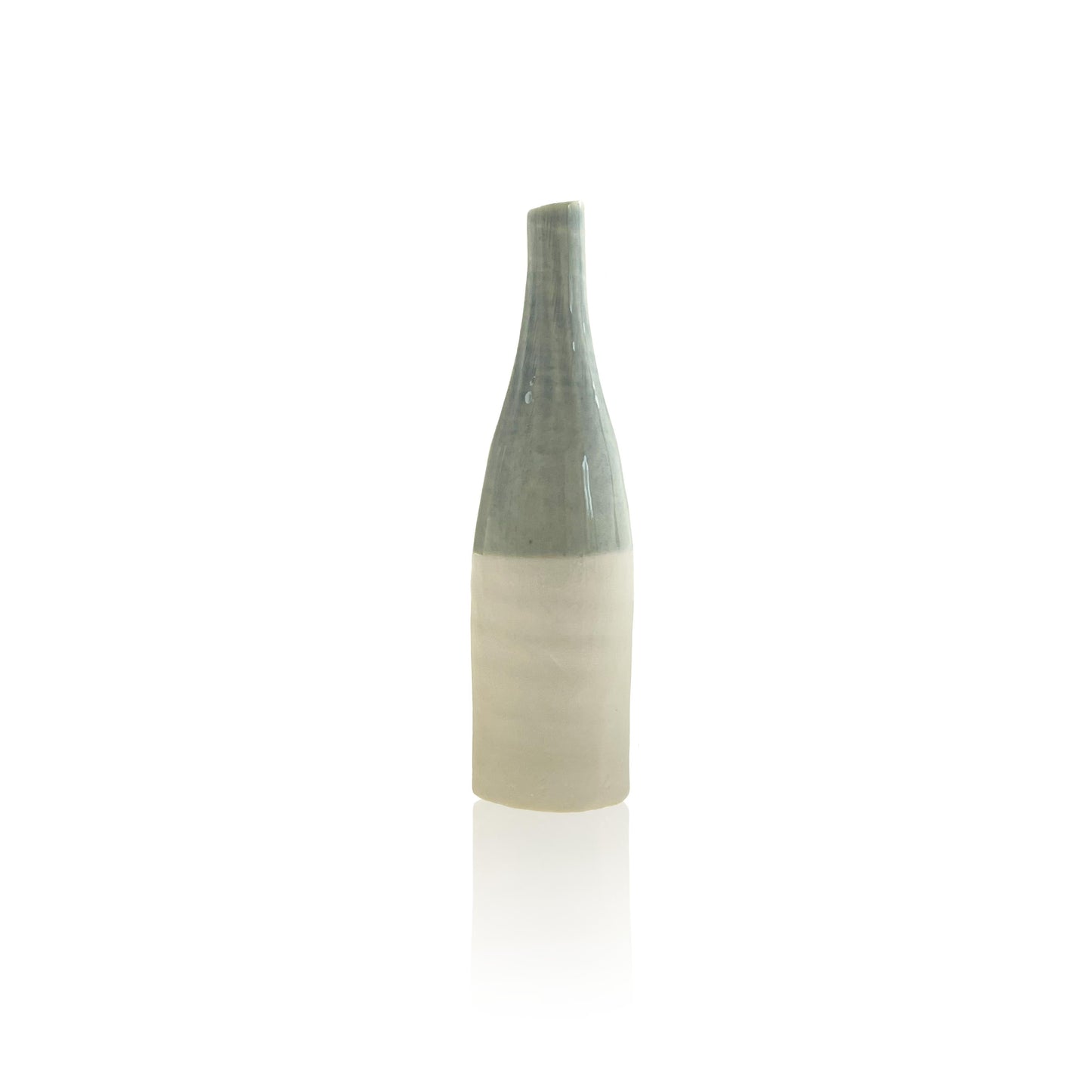 Ceramic Bottle Bud Vase - Light Blue