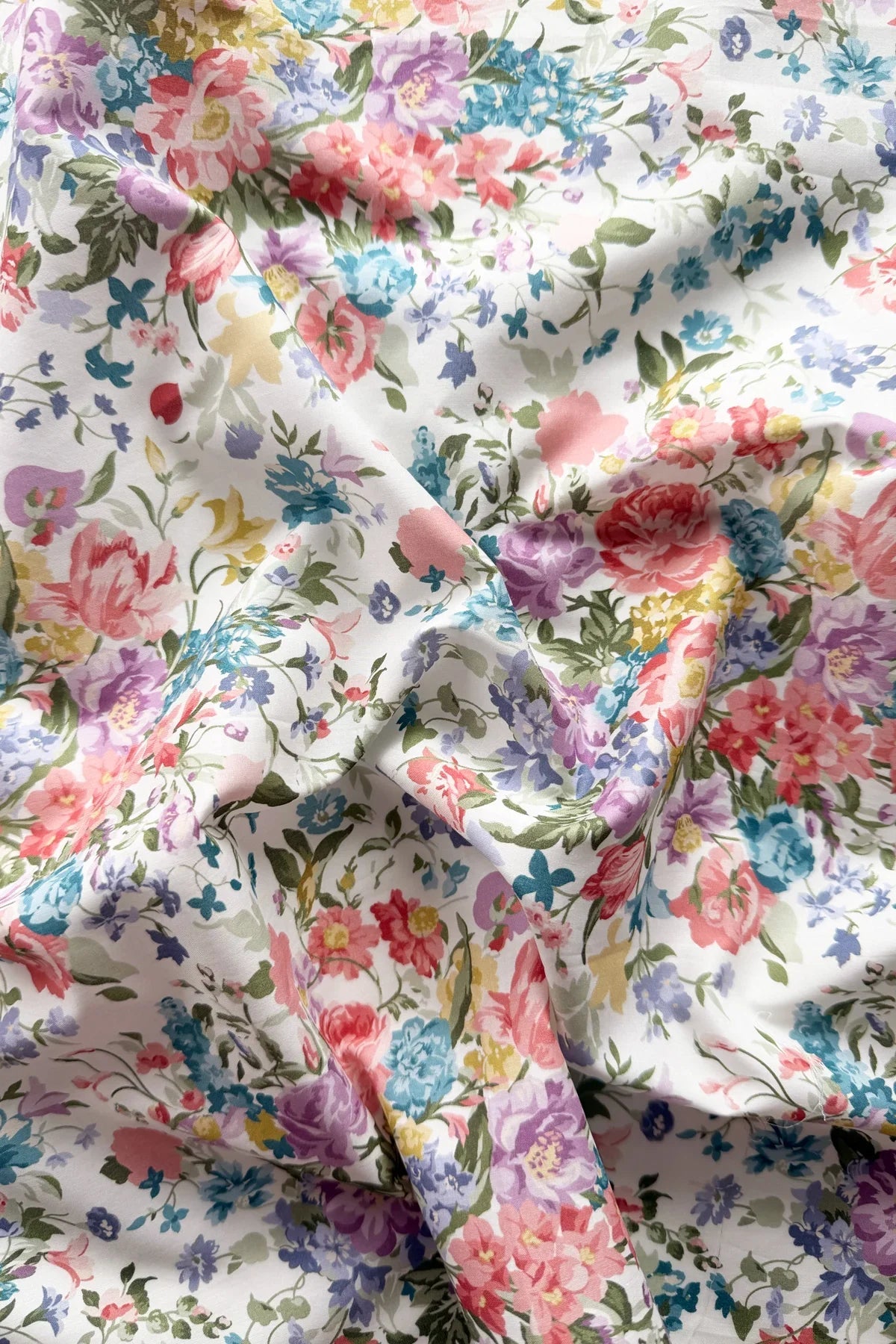 Picnic Blanket Made With Liberty Fabrics & Bridgerton Bouquet Parade Peach & Regency Trail Purple