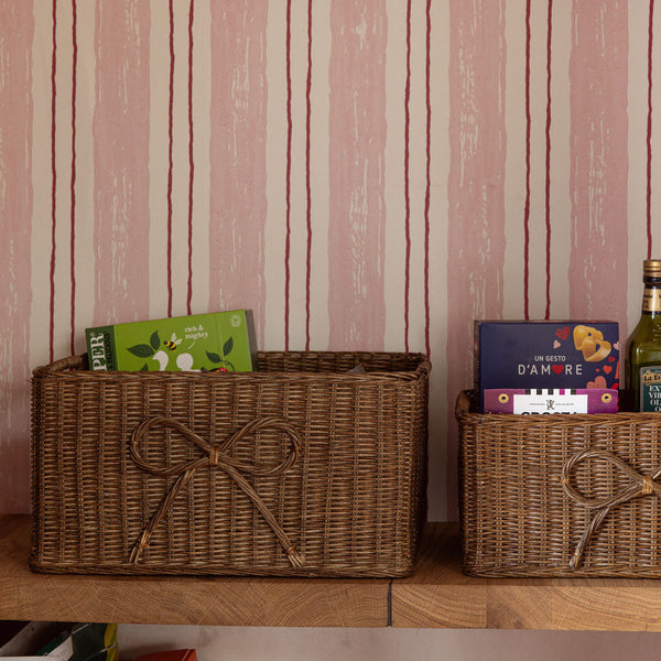 Bow Rattan Storage Basket, Medium