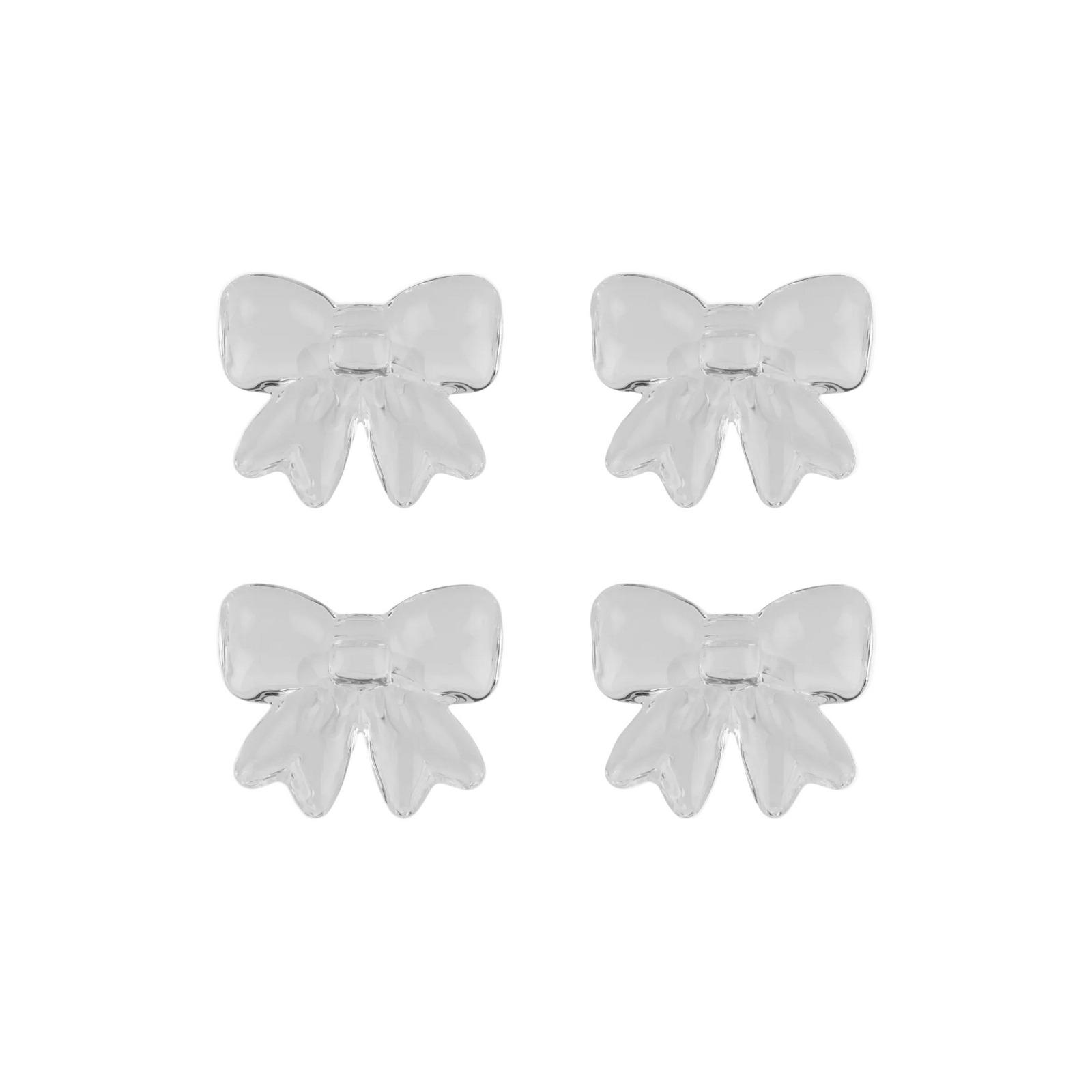 Bow Napkin Ring Clear Set of Four