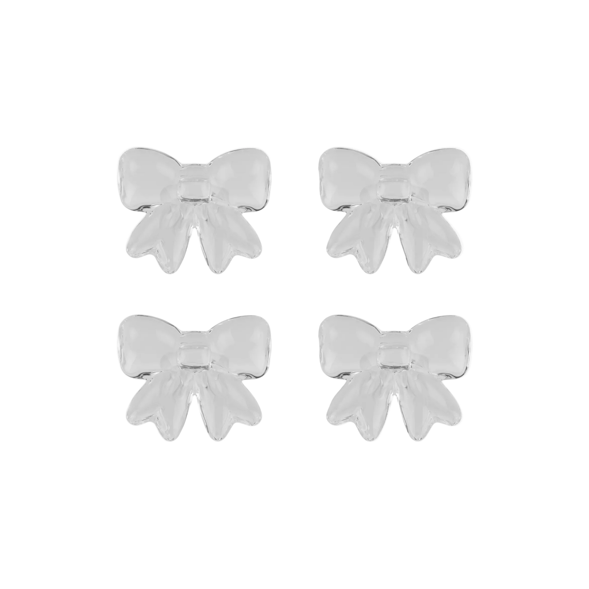 Bow Napkin Ring Clear Set of Four
