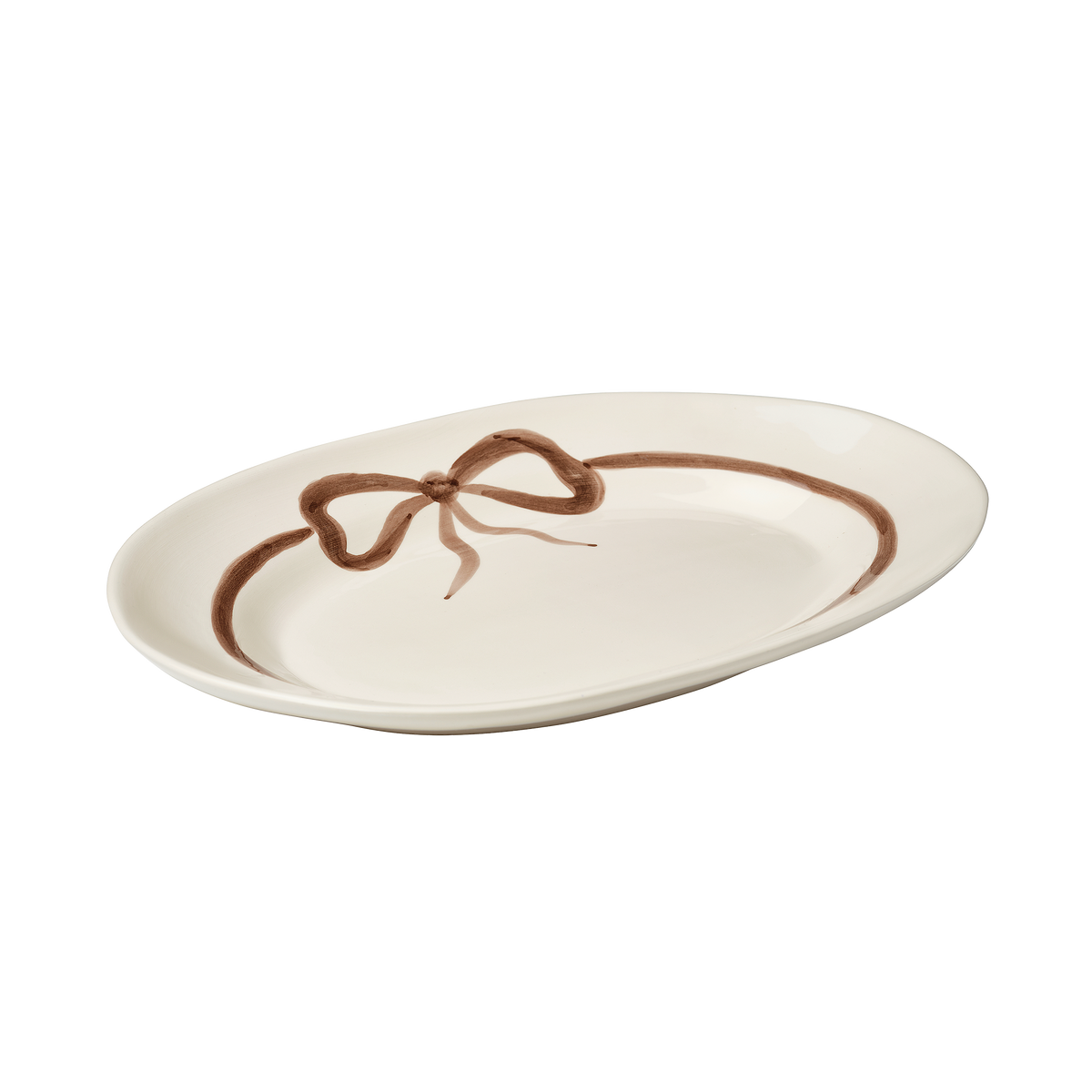 Bow Serving Plate - Brown 38.5x26 cm