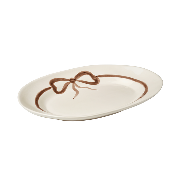 Bow Serving Plate - Brown 38.5x26 cm