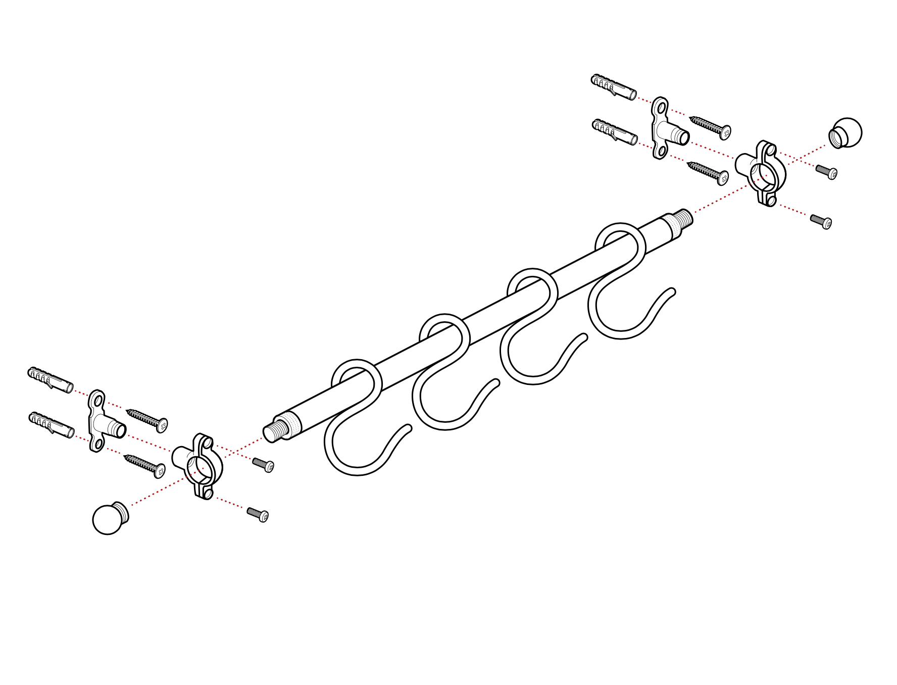 The Brass 40cm Hanging Rail