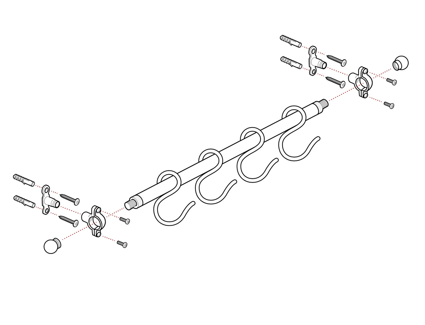 The Brass 40cm Hanging Rail
