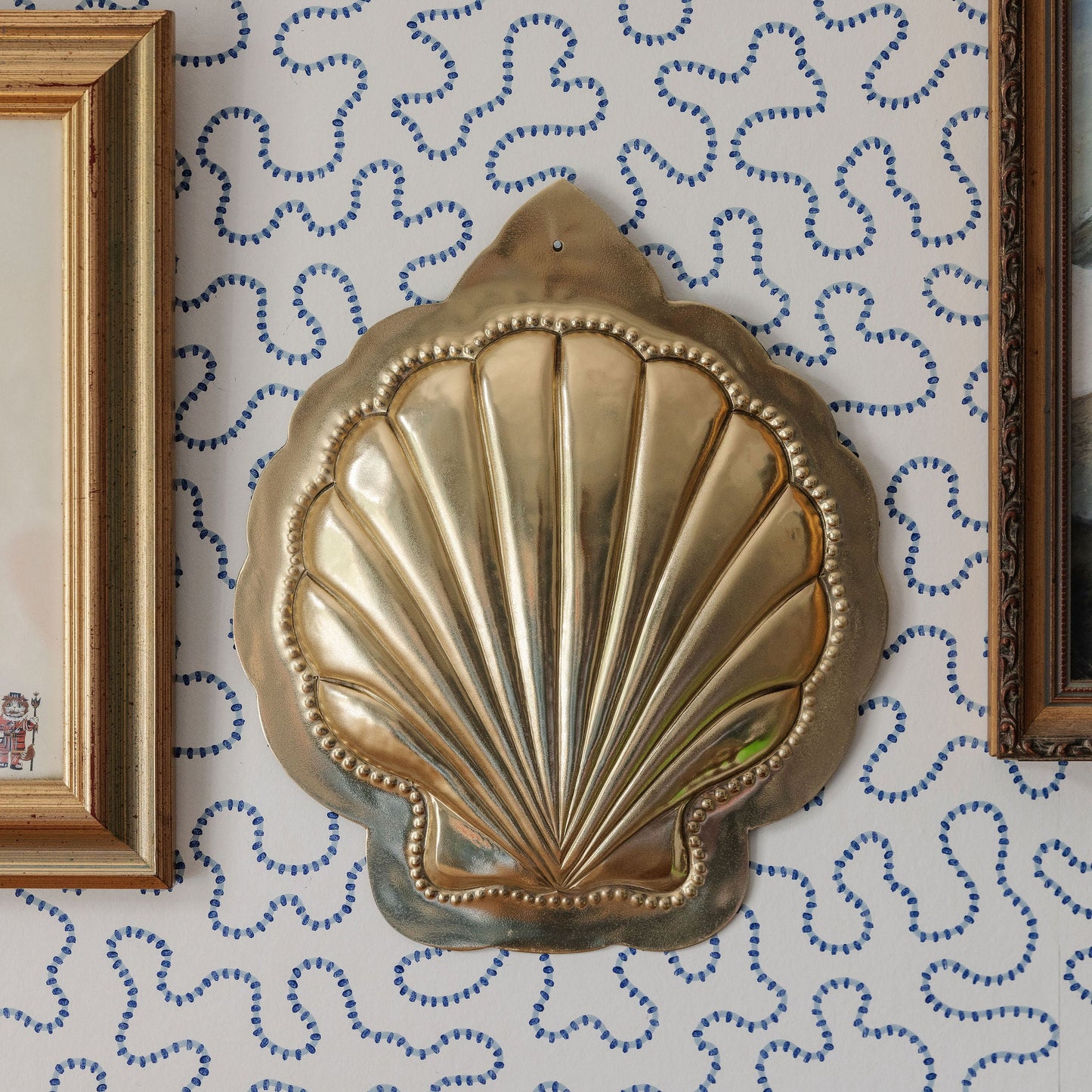 Wall Shell Mould, Lacquered Brass