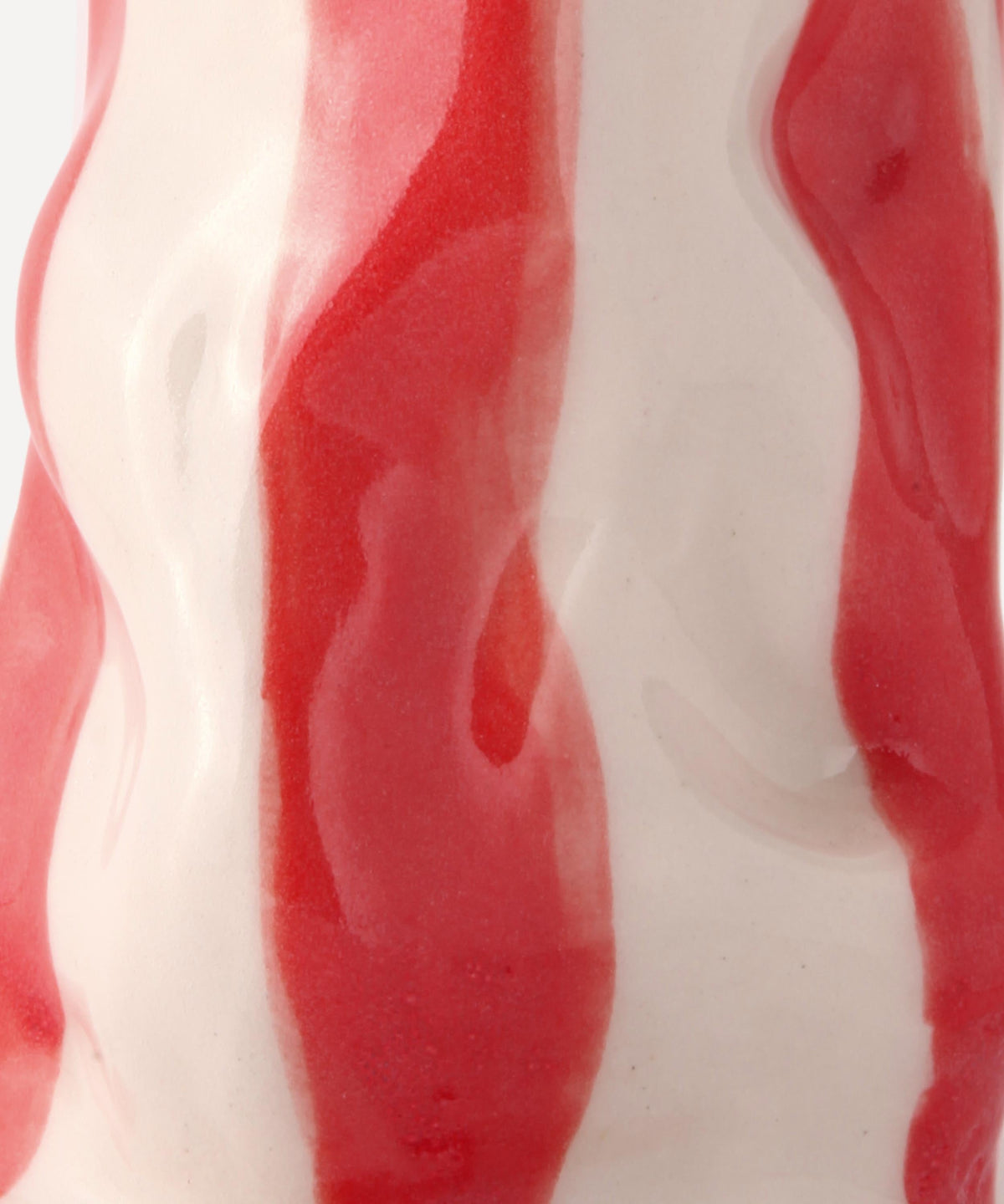 Bright Red Candy Stripe Vase