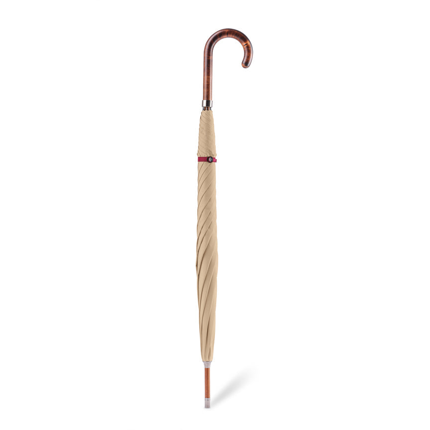 British Umbrella, Beech & Maple - Sand/Burgundy