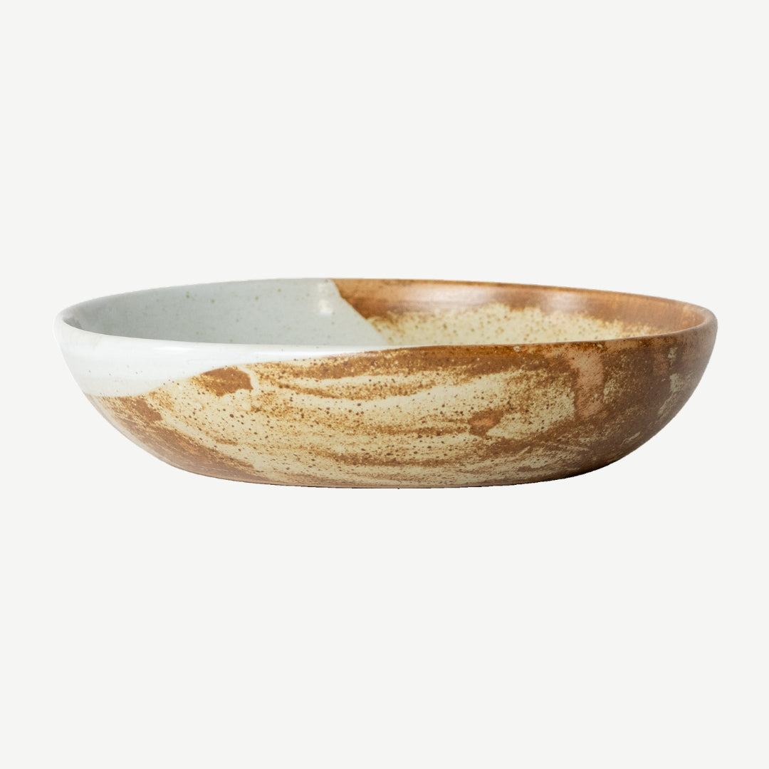 Tavora Pasta Bowls Set of 4, Reactive Salt-glaze - White