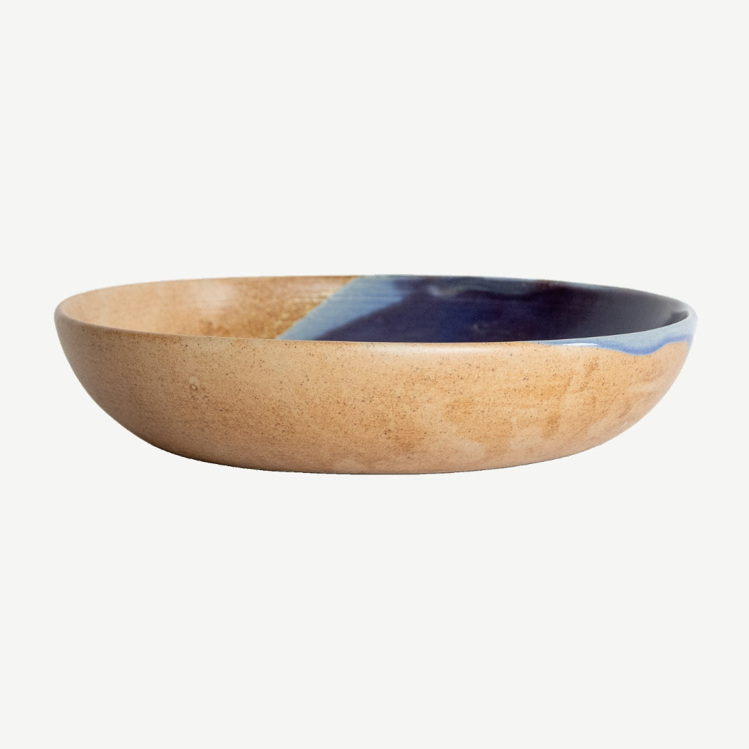 Tavora Pasta Bowls Set of 4, Reactive Salt-glaze - Cobalt Blue