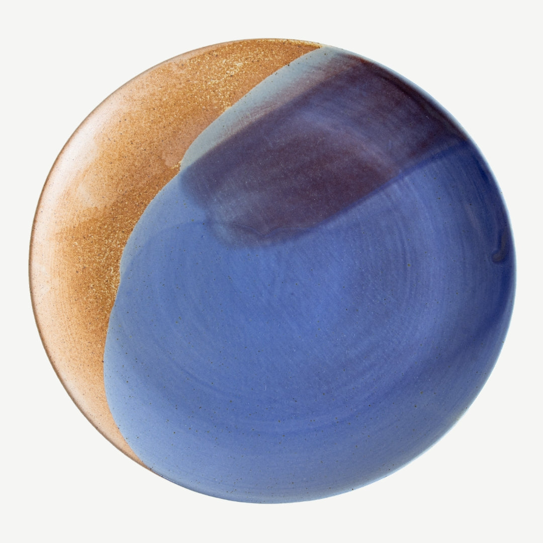 Tavora Dinner Plates Set of 4, Reactive Salt-glaze - Cobalt Blue